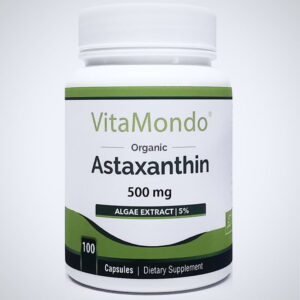 Organic Astaxanthin 5% – 500 mg * 100 Caps – Algae Antioxidant